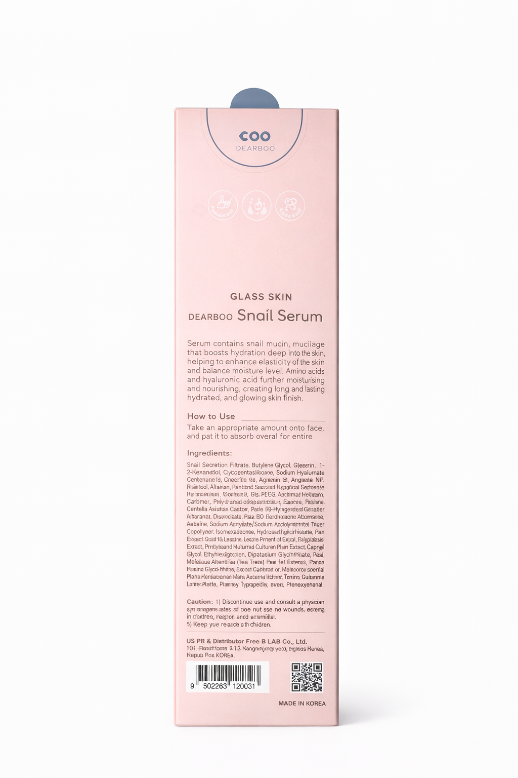 Dearboo Glass Skin Korean Snail Serum